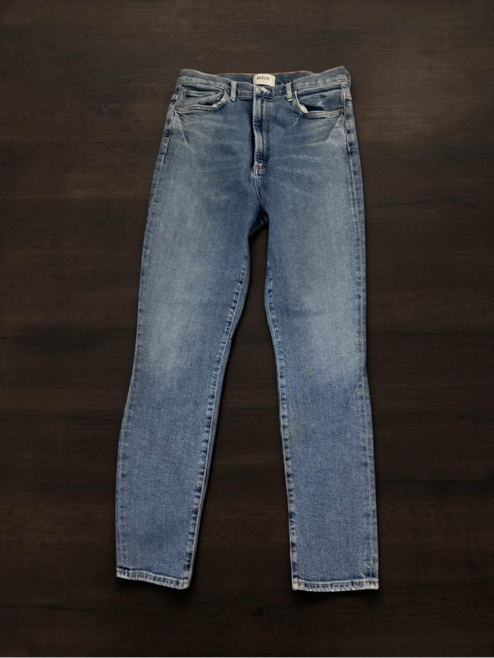 AGOLDE PINCH WAIST ULTRA HIGH RISE LIGHT BLUE WASH SKINNY JEANS SIZE 29